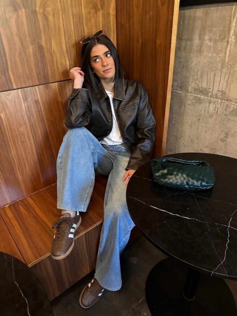 Adidas Samba with Baggy Jeans and Grey Hoodie