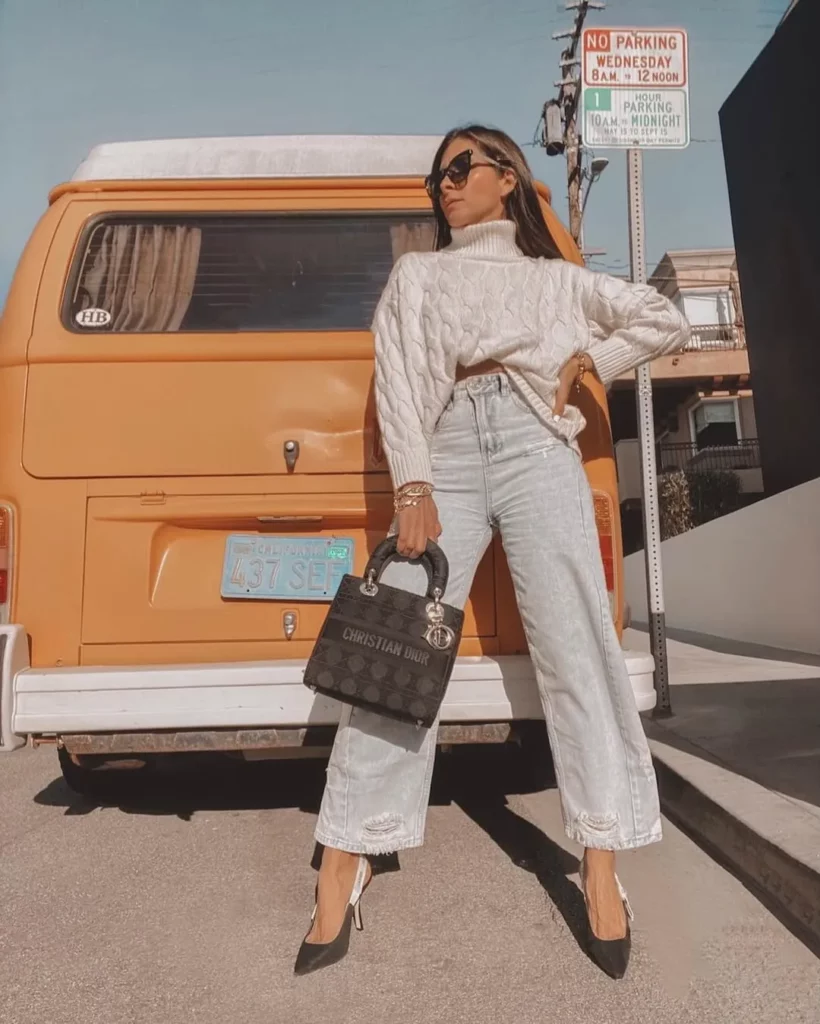 Cable Knit Sweater + Distressed Denim + Spezials