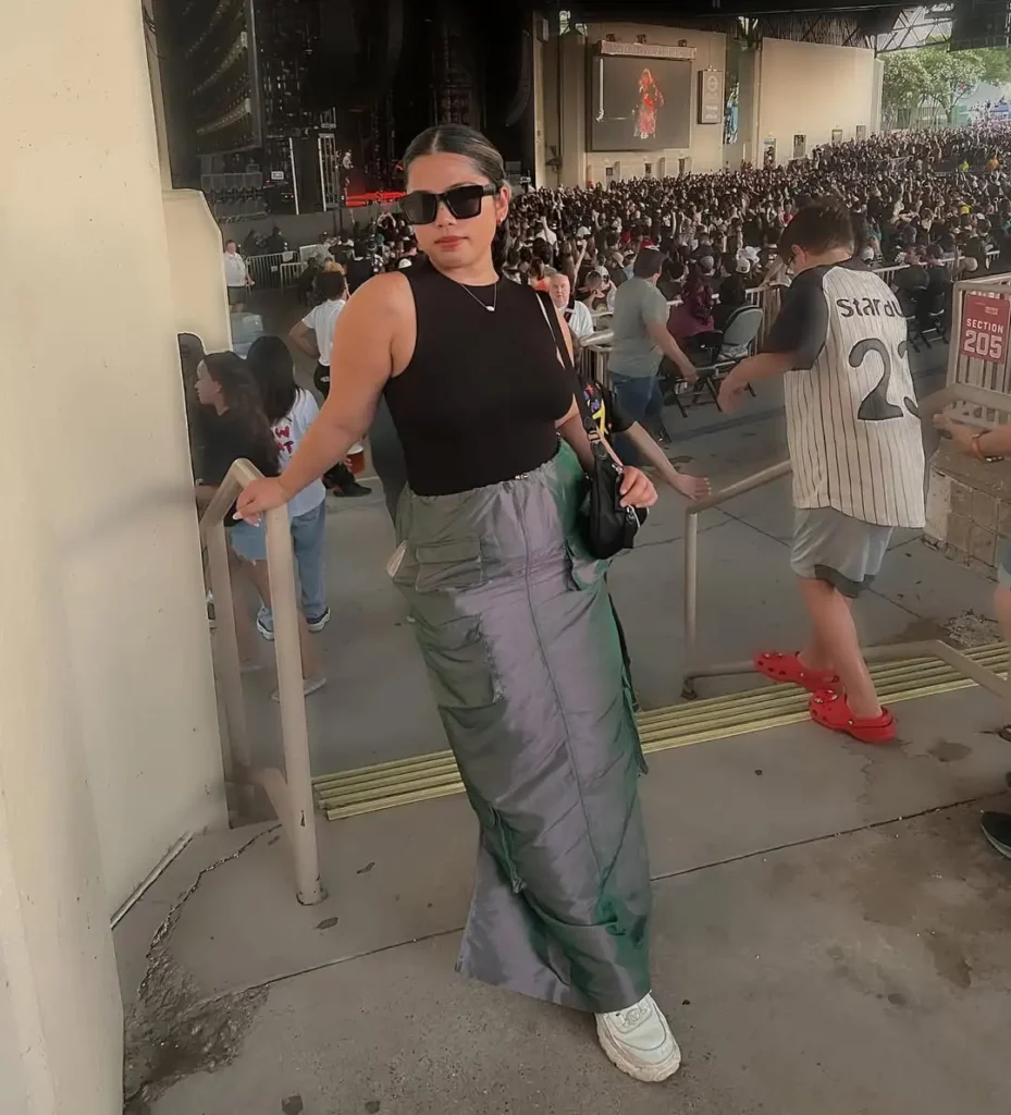 Sleeveless Tank + Cargo Maxi Skirt + Chunky Sneakers