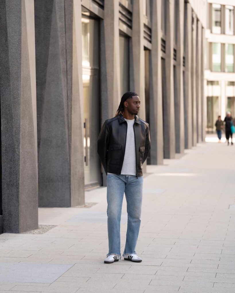 Leather Jacket & Straight Denim = Always Works