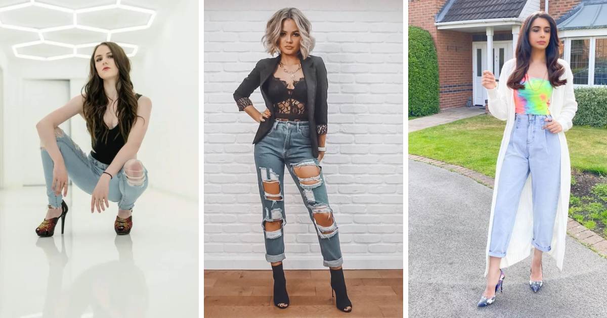 high heels and jeans outfits