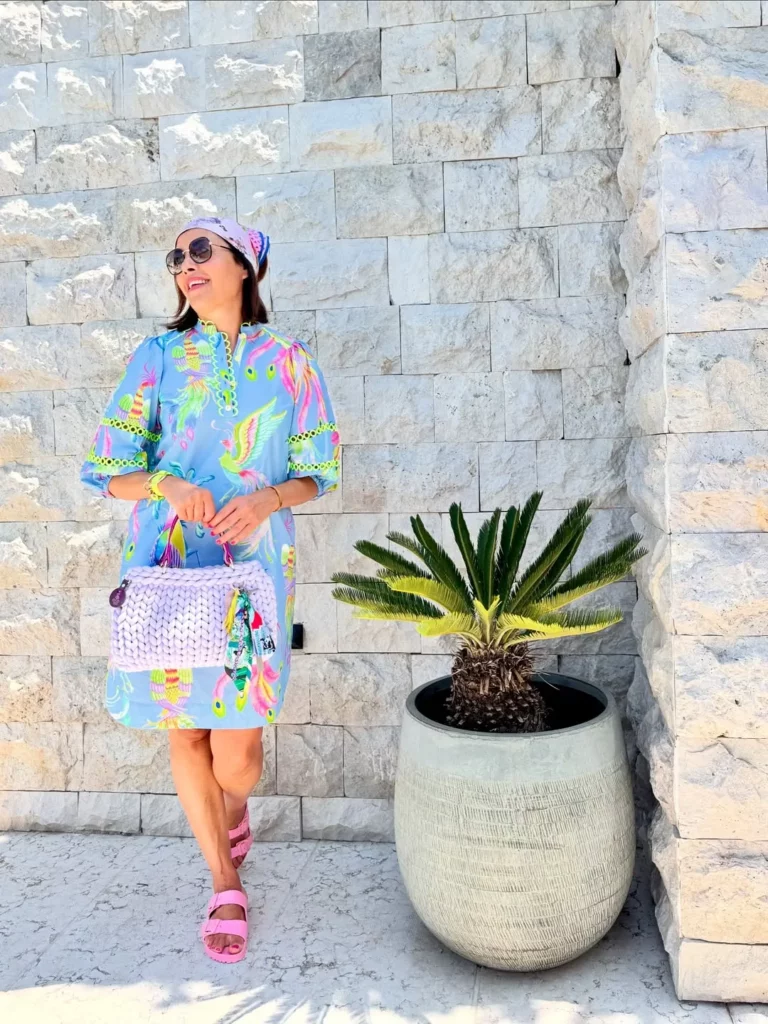 Printed Dress Pink Sandals