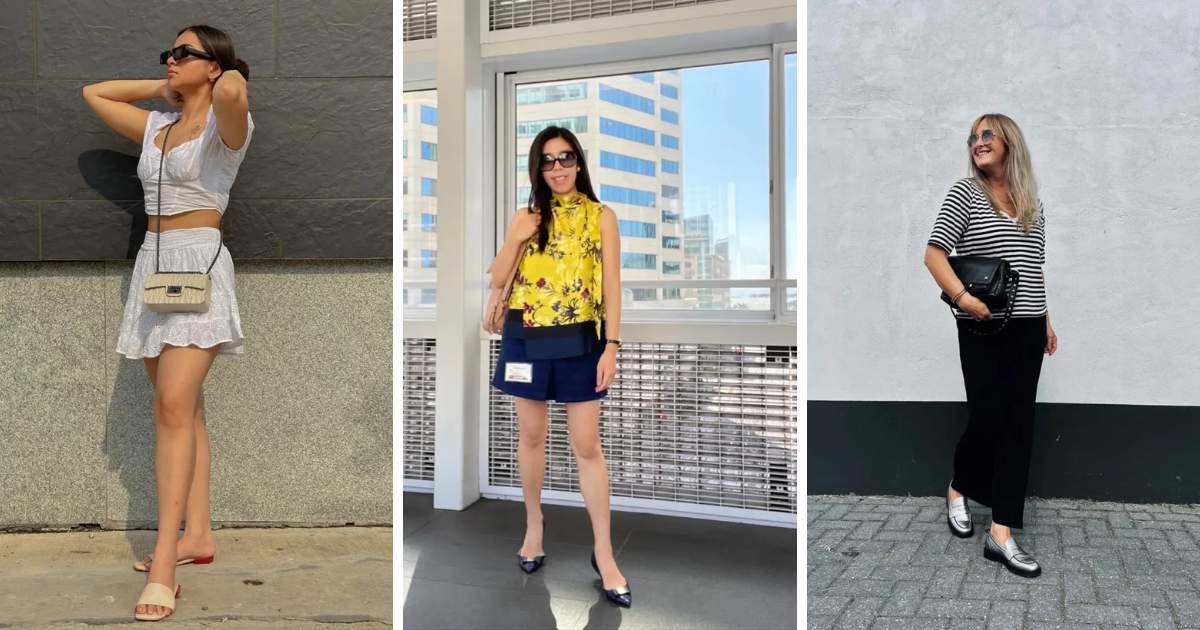 flat shoes outfit skirt