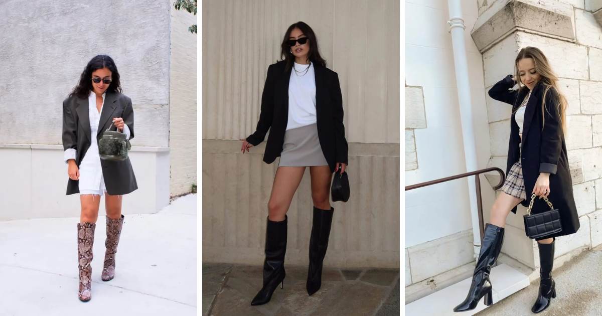 knee high boots outfit for office