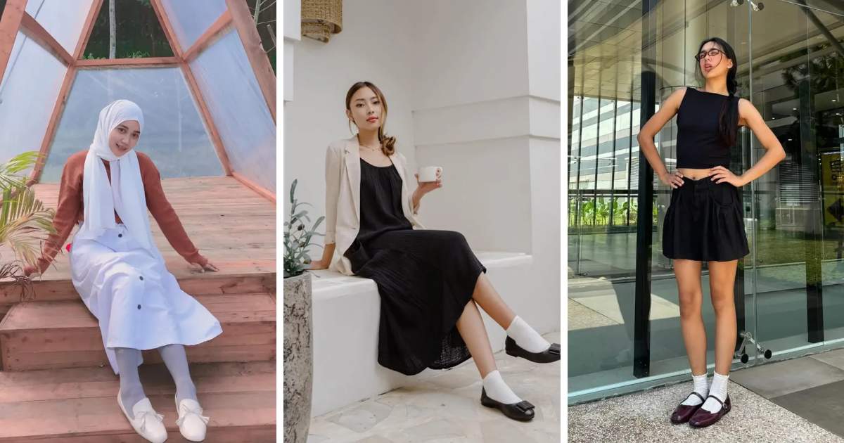 flat shoes outfit with socks