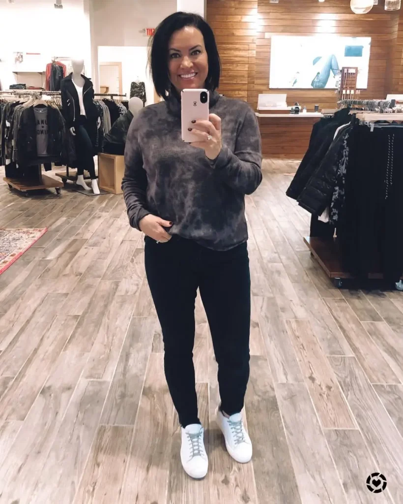 Laid-Back Christmas Comfort with White Sneakers