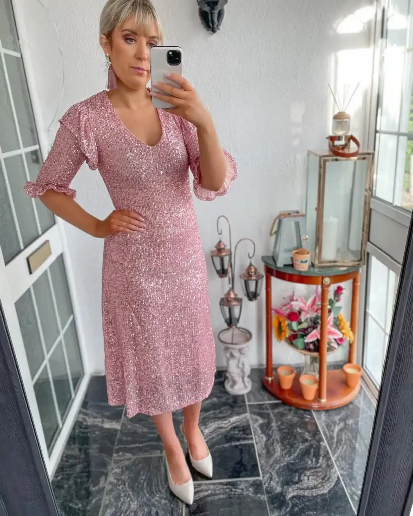 Sparkling Pink Christmas Glam with Heels