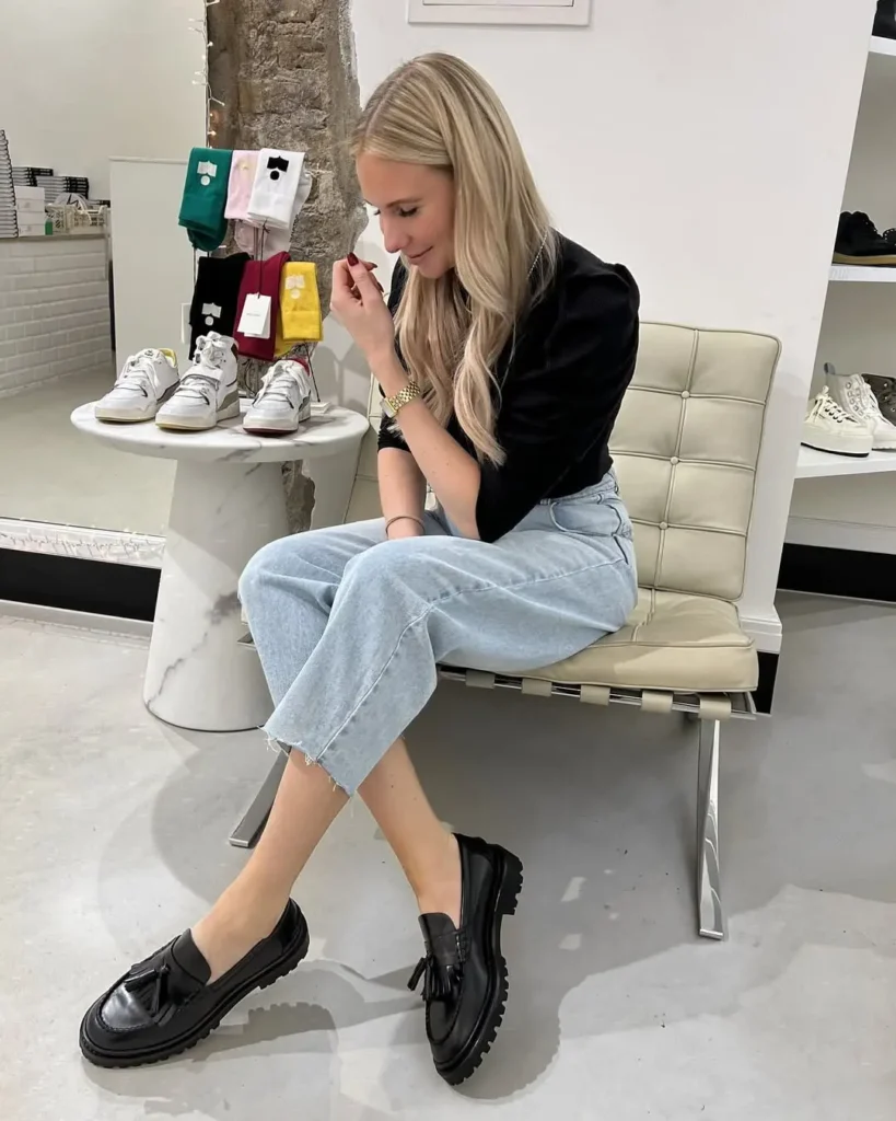 Modern Minimal Christmas Look with Black Loafers