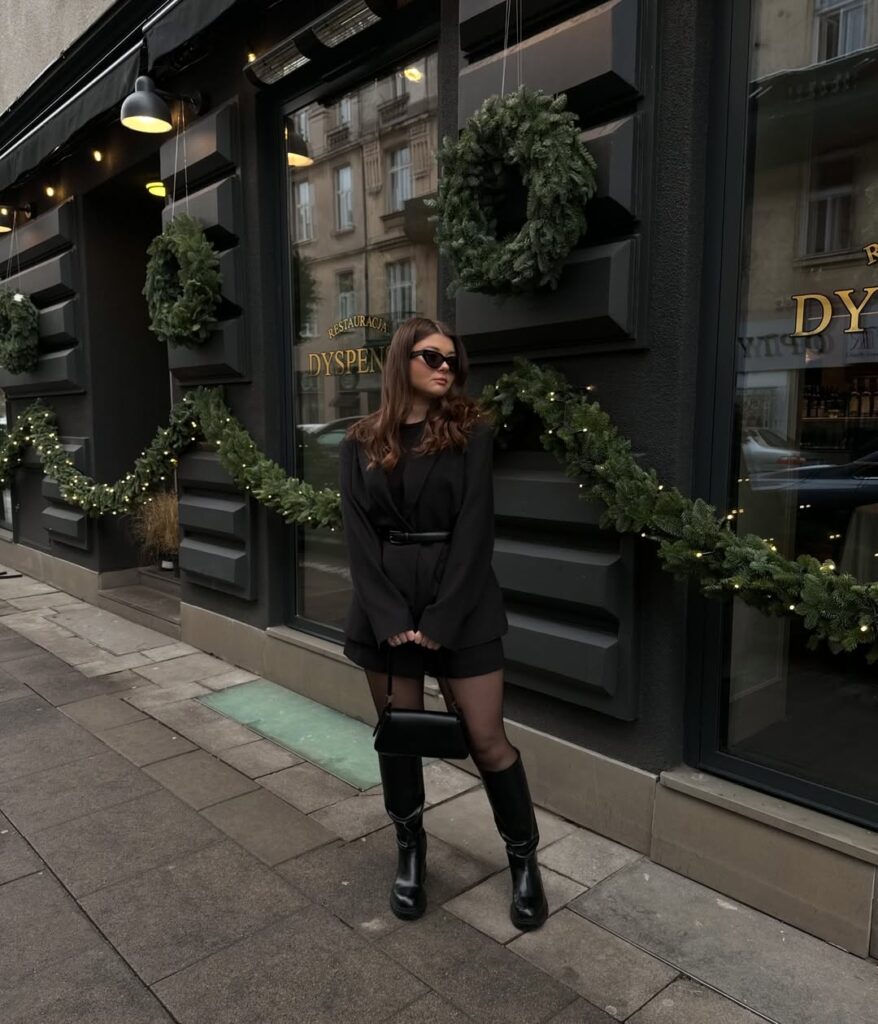 All-Black Sleek with Statement Boots