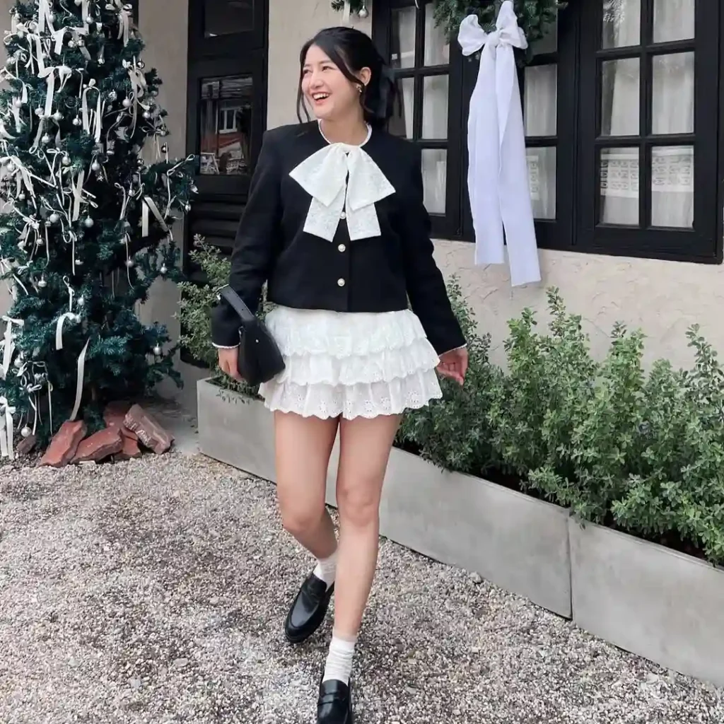 Festive Sweetheart in Loafers