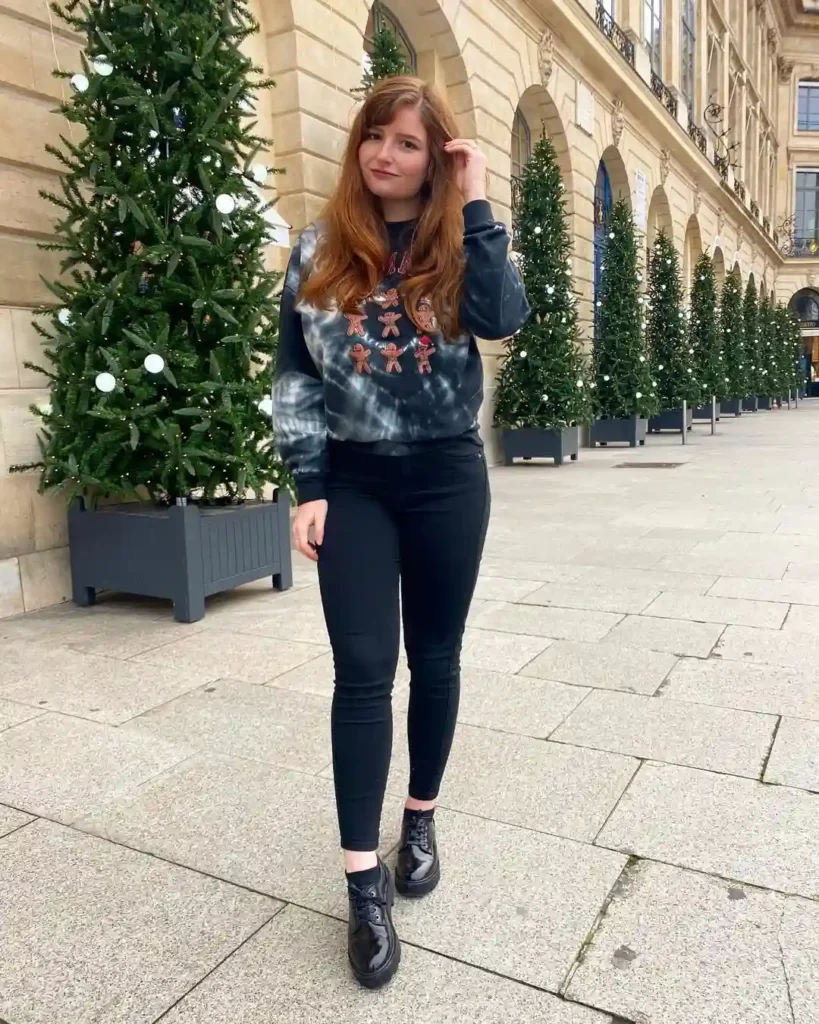Playful Christmas Energy with Jeans and Boots