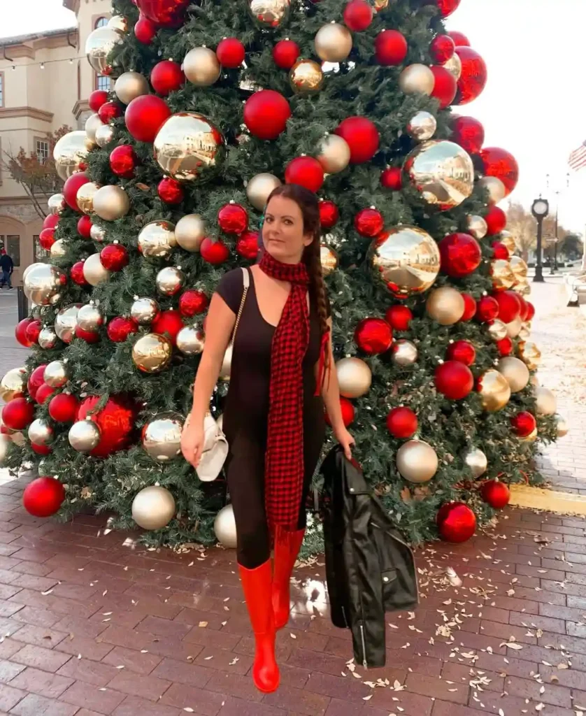 Classic Holiday Glow with Red Boots