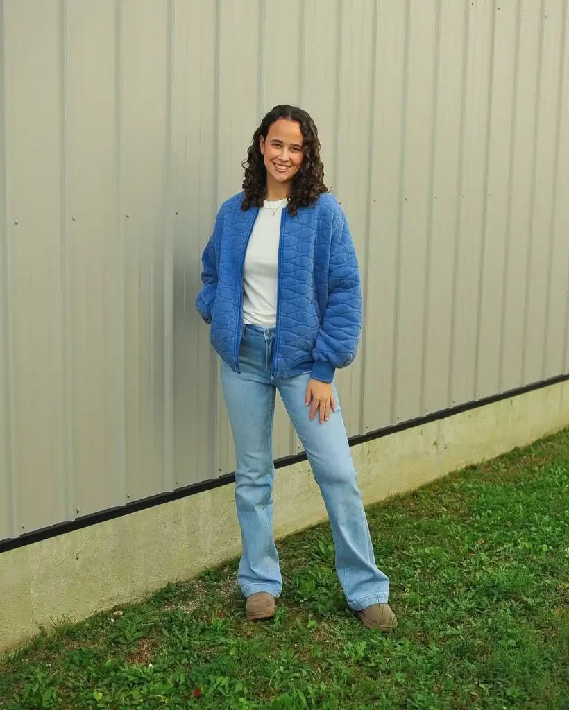 Soft Winter Blues with Jeans and Boots