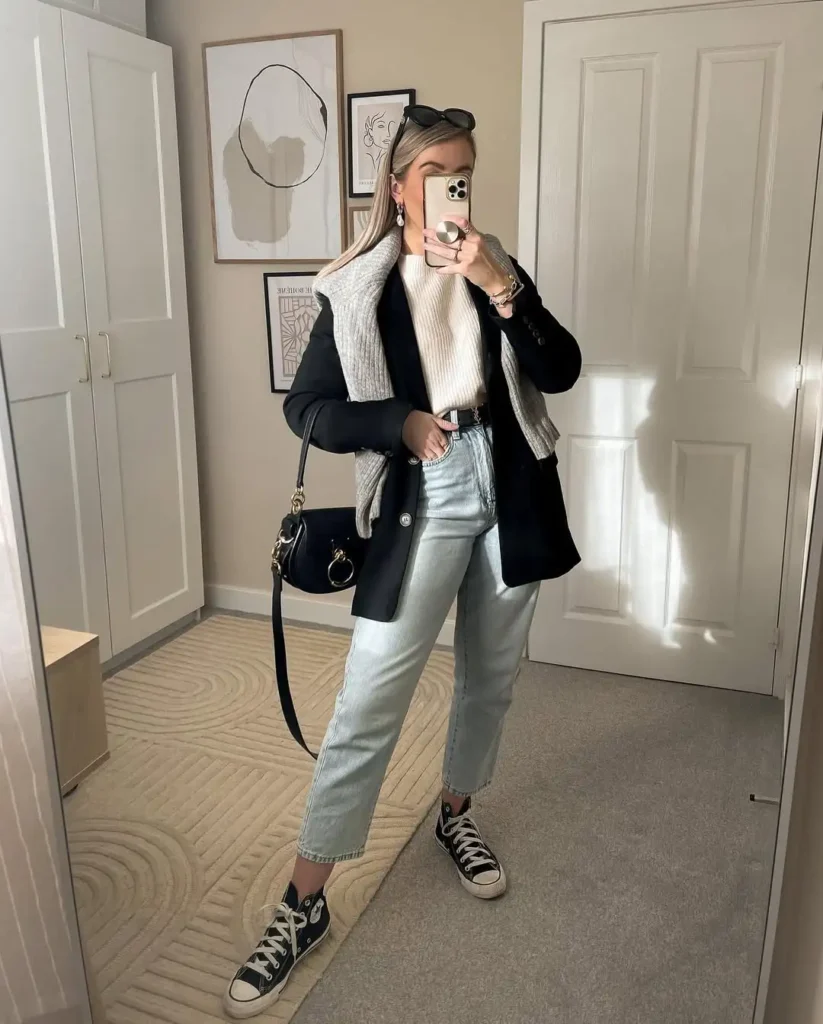 Smart Casual Winter Layers with Converse