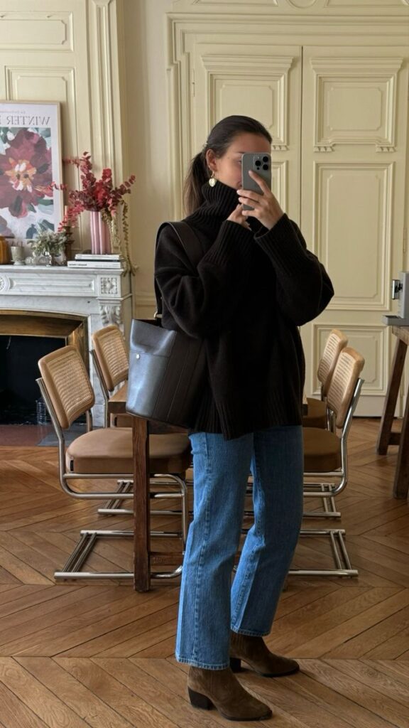 Relaxed Workwear with Suede Boots