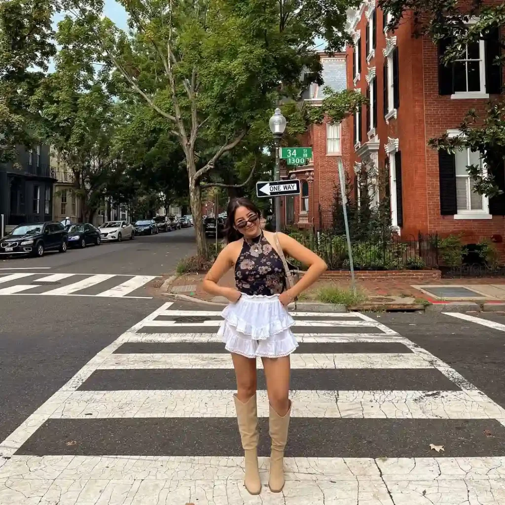 Playful Ruffles with Soft Suede Boots