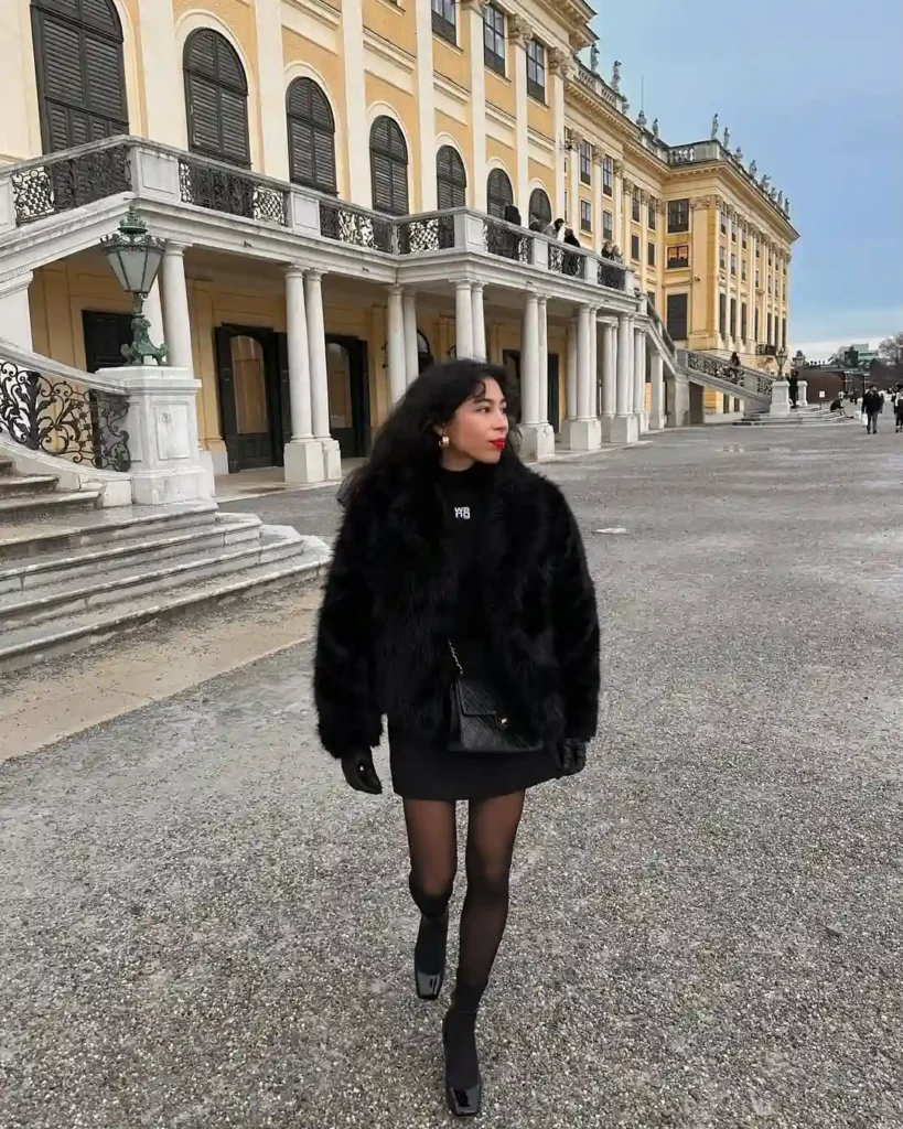 All-Black Winter Glamour