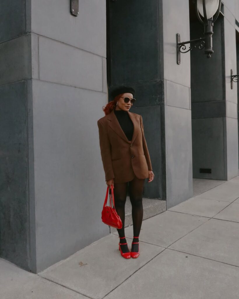 Parisian Edge in Red & Brown