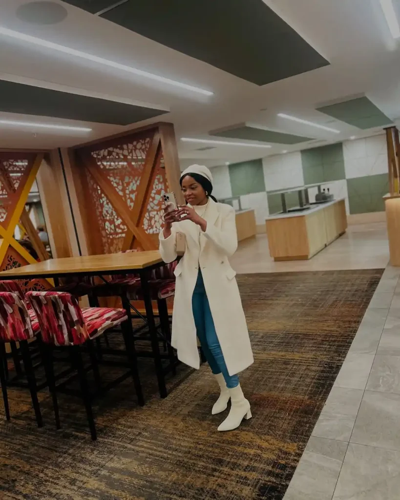 Winter Glow in White and Denim