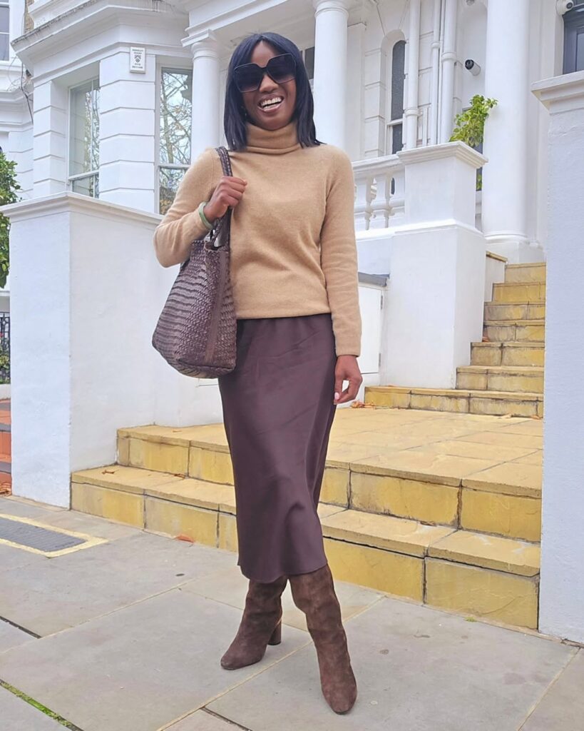 Warm Neutrals with Sleek Suede Boots