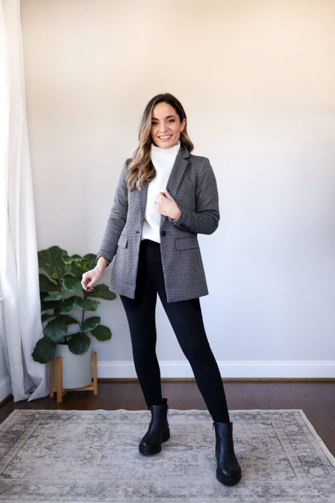 Classic Blazer Style with Chelsea Boots