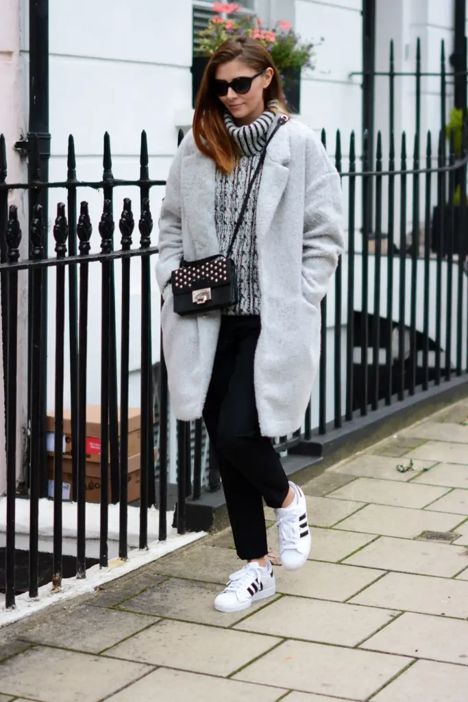 Cozy Winter Street Style with Adidas Superstar