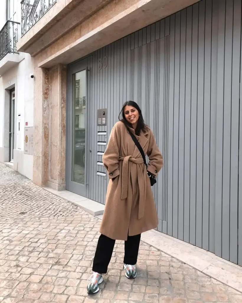 Camel Coat Charm with New Balance