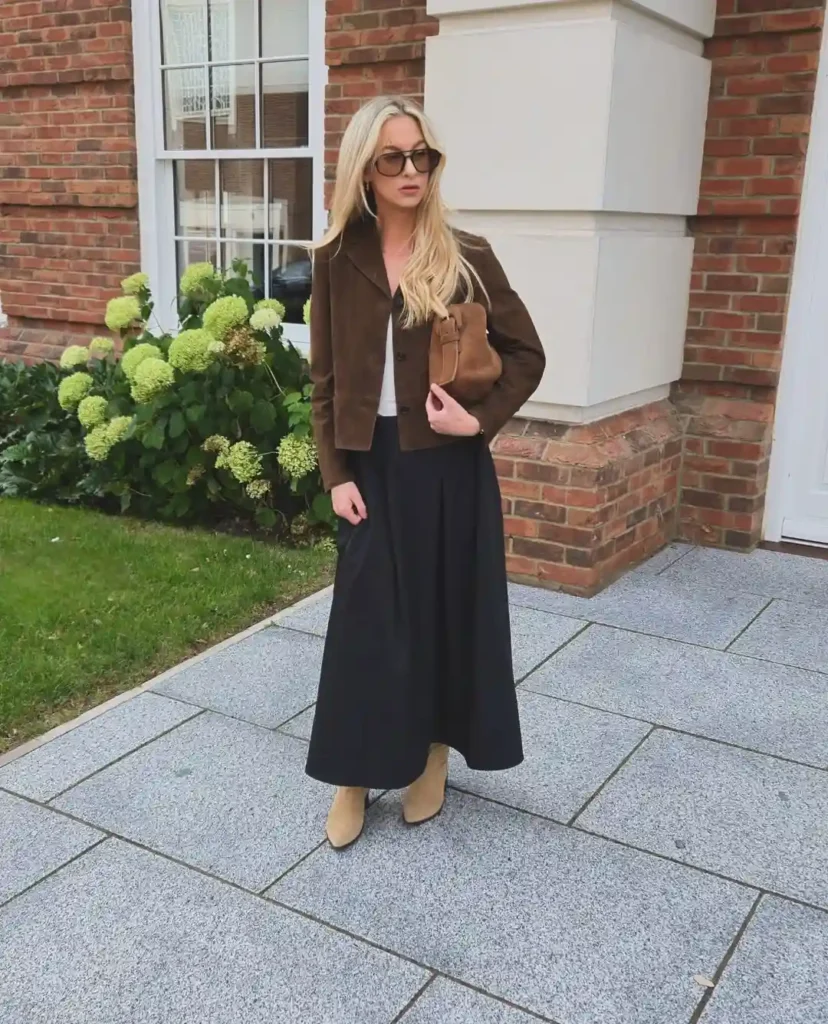 Polished Neutral Style with Suede Boots