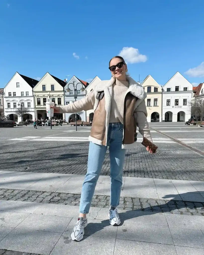 Shearling Jacket Glow with New Balance