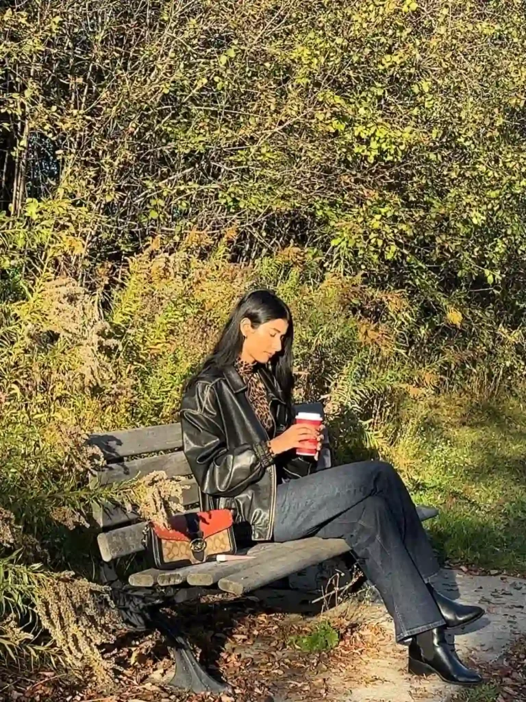 Coffee Break Style with Black Boots