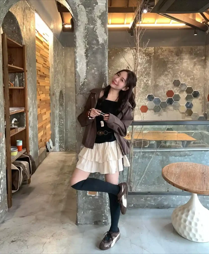 Cute Layered Style with Puma Speedcat