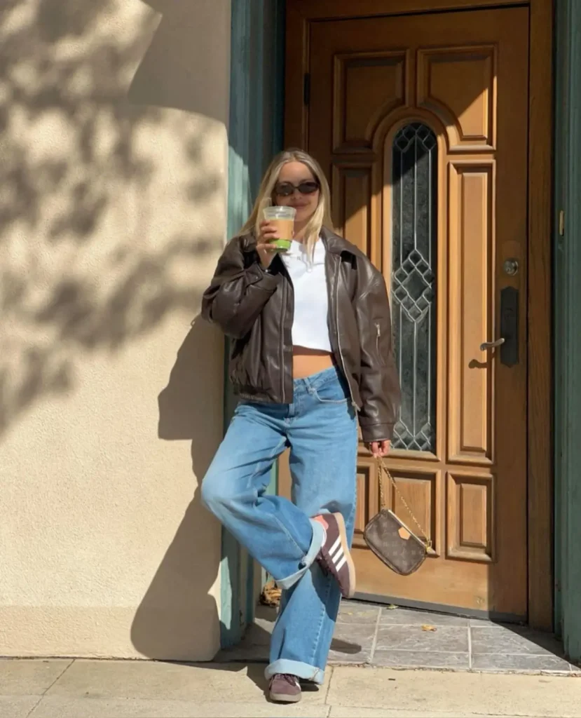 Casual Coffee Run with Brown Sambas