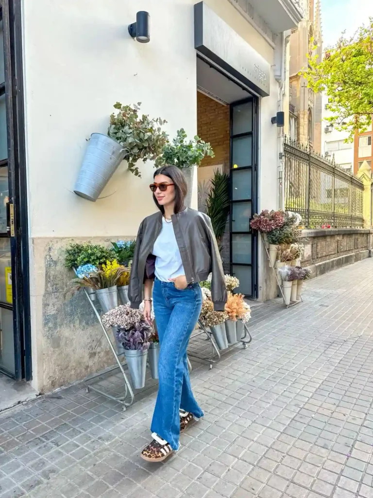 Relaxed City Denim with Animal Print Sambas