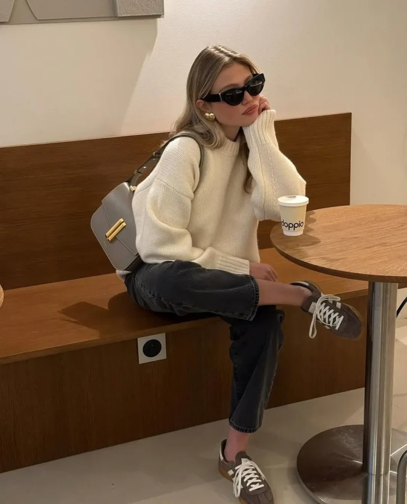 Coffee-Date Casual with Brown Sambas