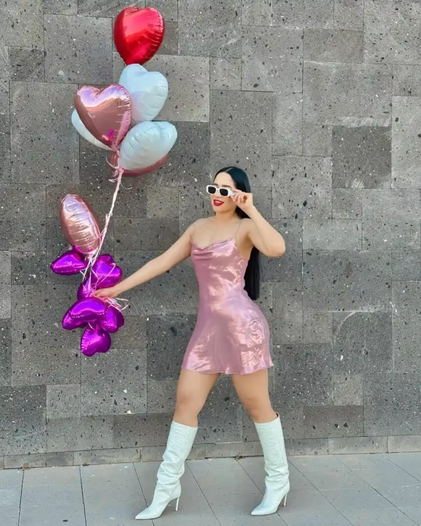 Flirty Valentine Glam with White Boots