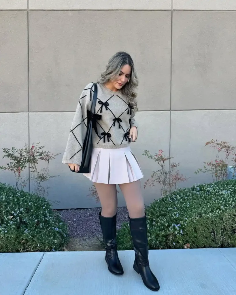 Soft Romantic Layers with Boots for Valentine’s Day