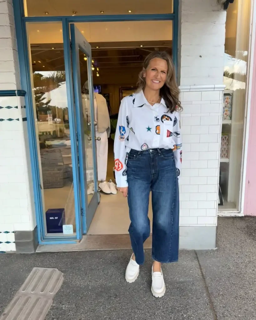 Playful Everyday Ease with Barrel Jeans and Loafers