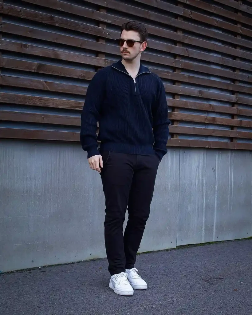 Modern Monochrome Ease with Old Money Sneakers