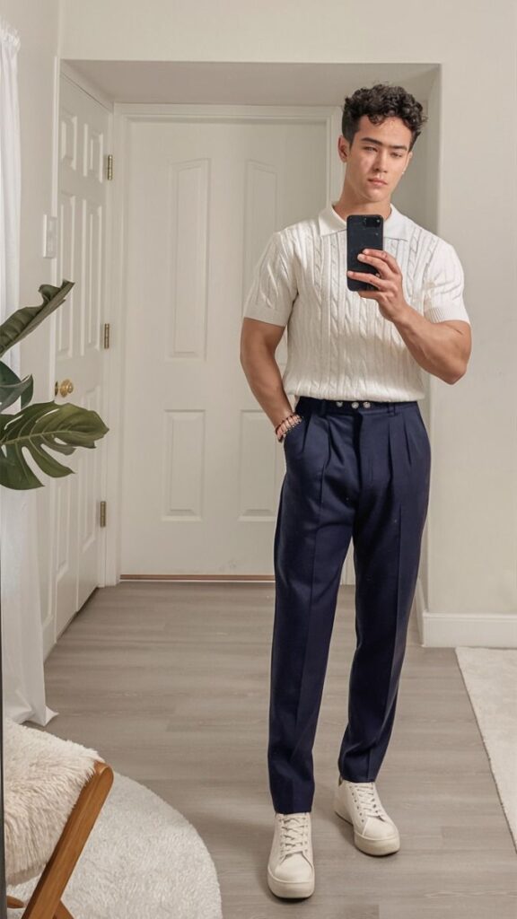 Timeless Knit Elegance with Old Money Sneakers