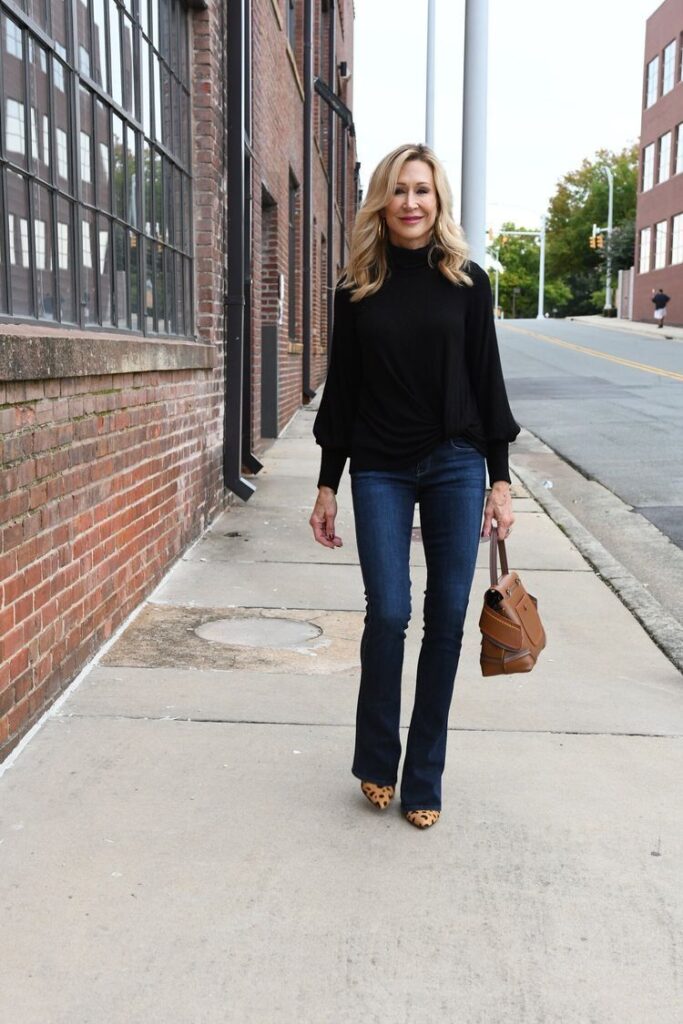 Everyday City Elegance with Bootcut Jeans & Heels
