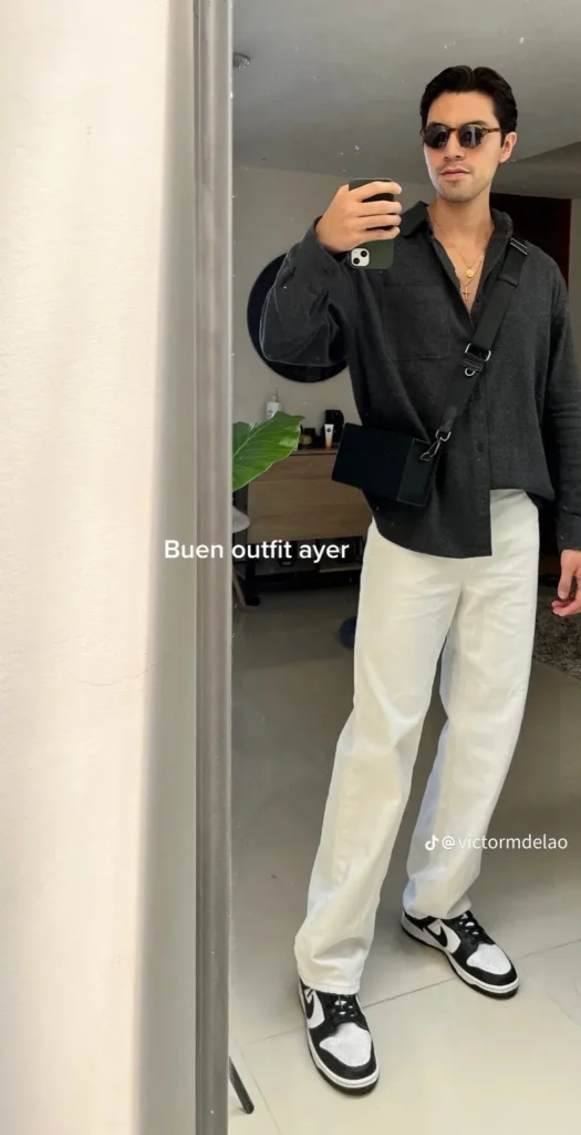 Relaxed Dark Neutrals with Old Money Sneakers