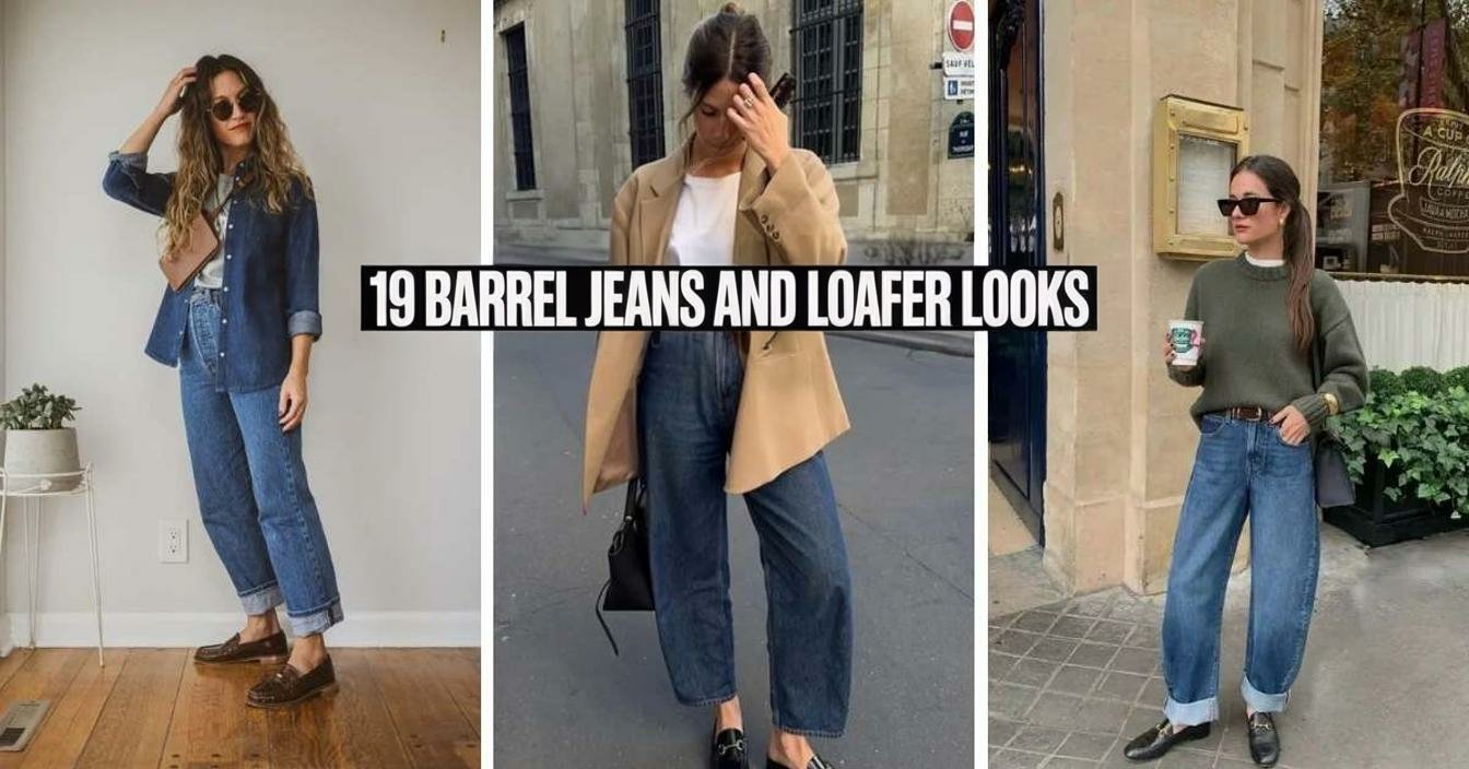 Barrel Jeans and Loafer Looks