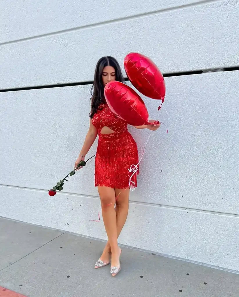 Sparkly Red Mini with Statement Heels for Valentine’s Day