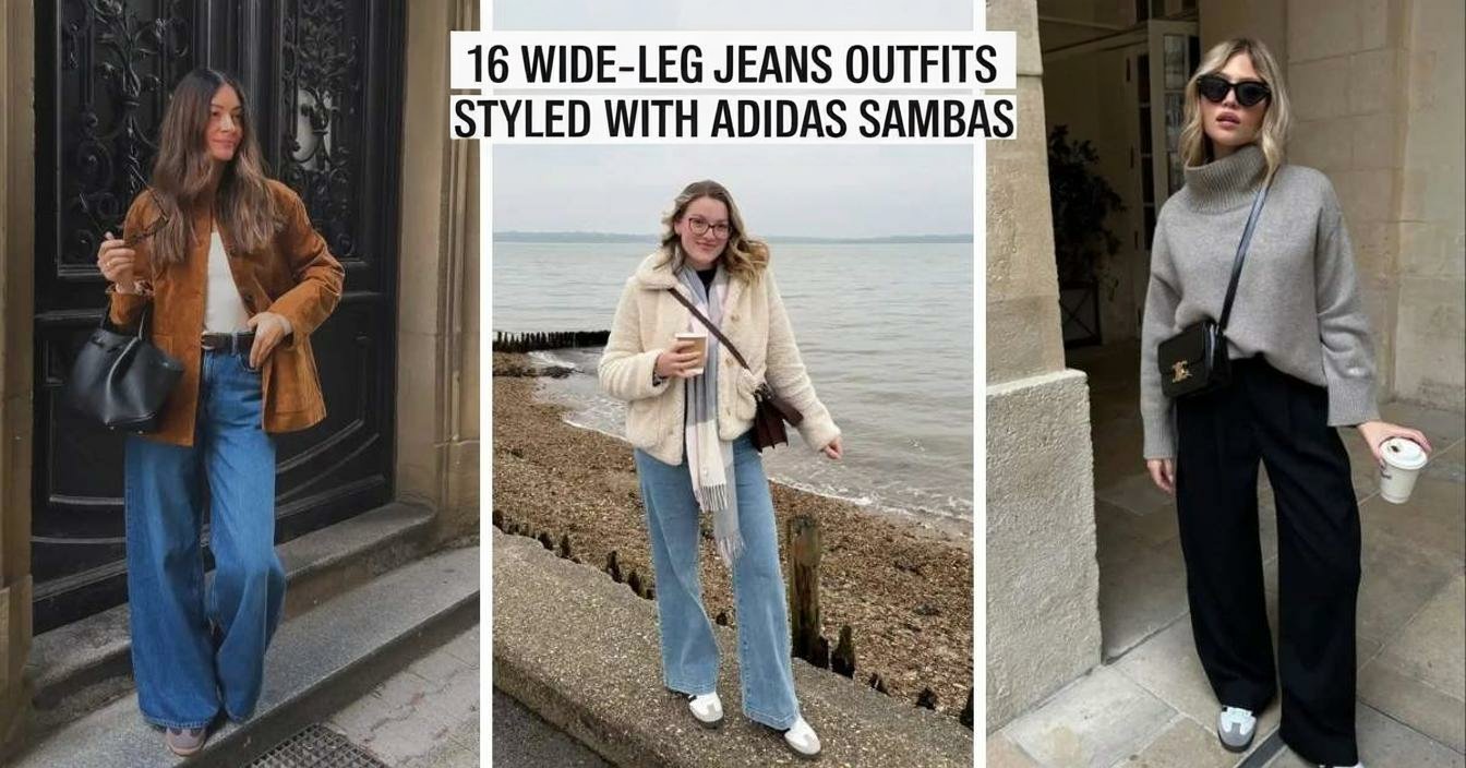 16 Wide-Leg Jeans Outfits Styled with Adidas Sambas