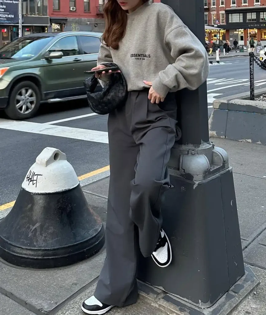 Minimal City Sweatshirt Outfit with Sneakers