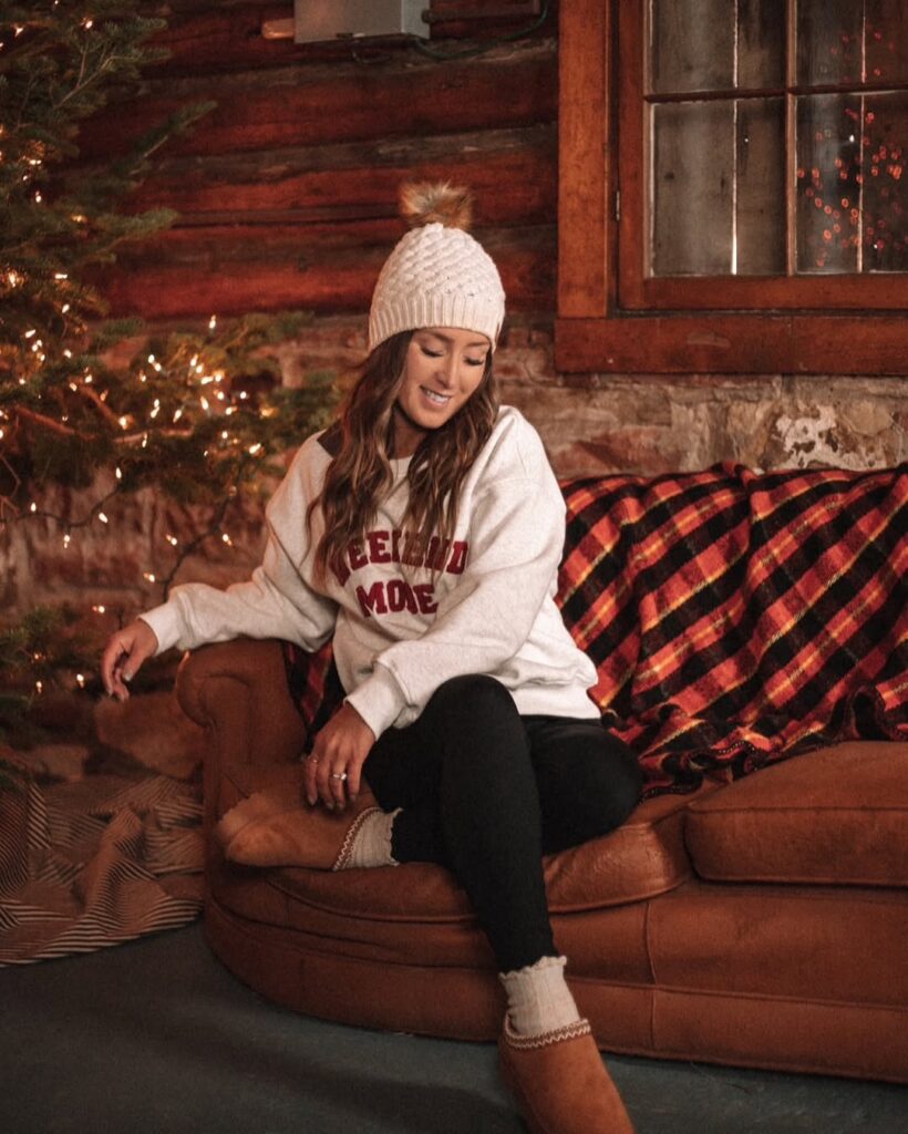Cozy Sweatshirt and UGGs for a Warm Winter Lounge Look
