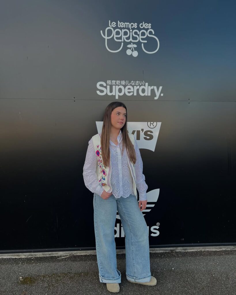 Embroidered Vest Layer with Wide-Leg Jeans + Birkenstock Clogs