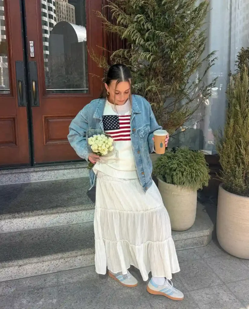 Cozy Denim adidas Samba Outfit for Spring