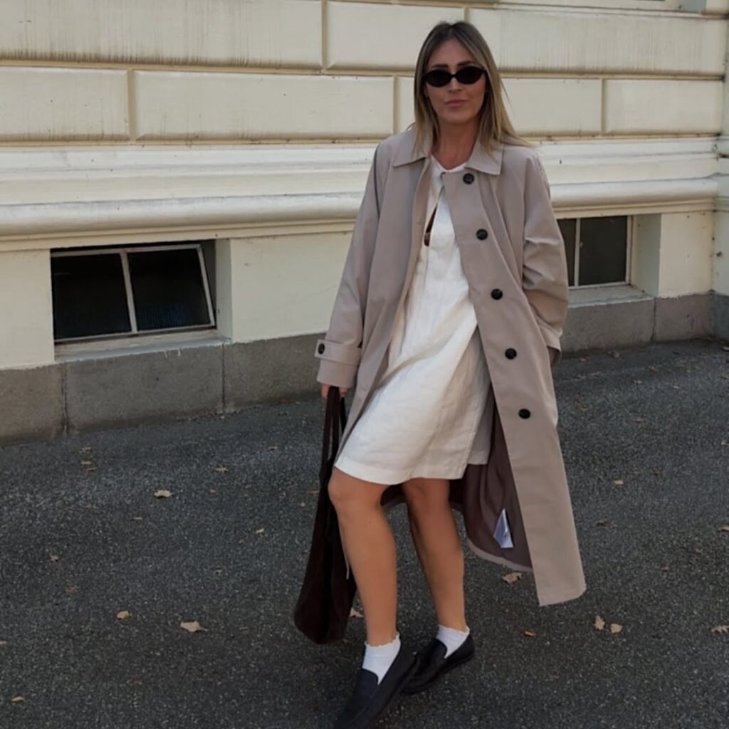 Relaxed Daywear Trench Coat Outfit with Loafers