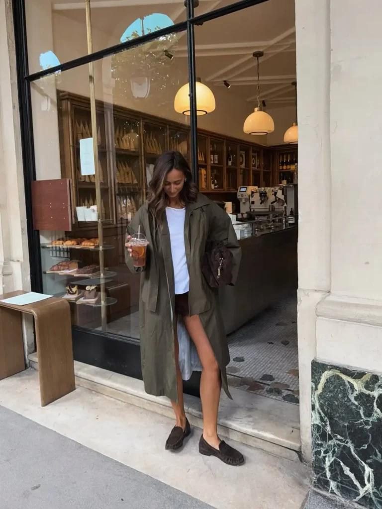 Casual City Trench Coat Outfit with Loafers